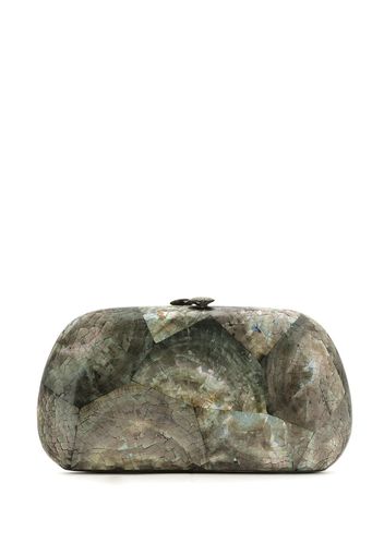 Serpui cracked panel clutch purse - Black