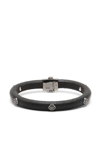 Shamballa Jewels stud detailing leather bracelet - Black