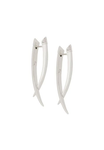 Shaun Leane Sabre diamond crossover earrings - Silver