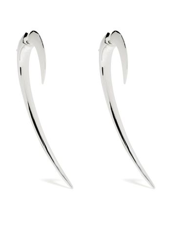 Silver large Hook earrings