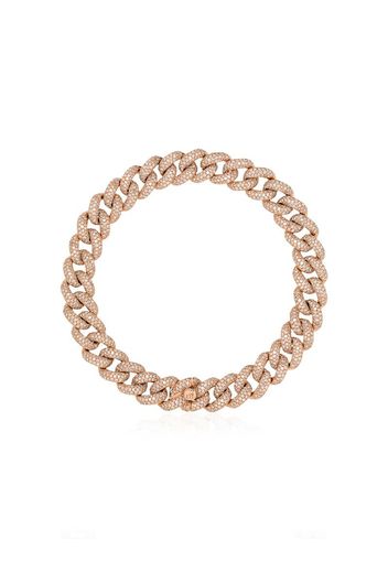 18kt rose gold pavé diamond link bracelet