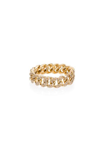 18kt yellow gold link diamond ring