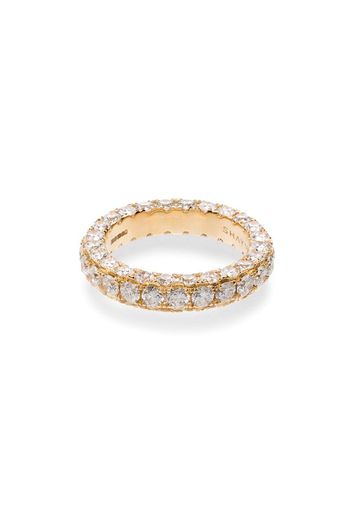 18kt yellow gold white diamond eternity ring