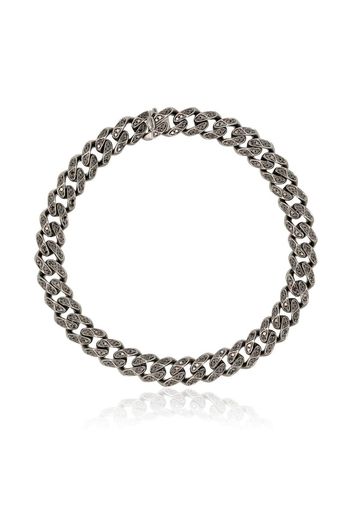 18K black gold diamond-accents chain bracelet
