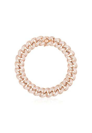 18K rose gold baguette diamond link bracelet