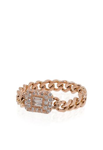 18kt rose gold diamond chain-link ring
