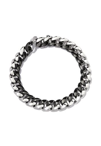 SHAY 18kt white and black gold curb-link bracelet - Silver