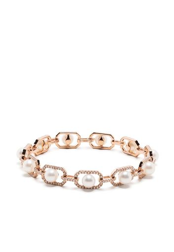 SHAY 18kt rose gold diamond and pearl bracelet