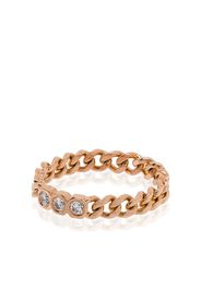 18kt rose gold chain-link diamond ring