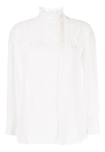 SHIATZY CHEN tulle panelled silk blouse - White