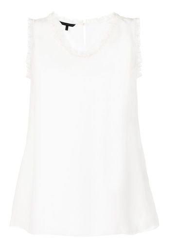 SHIATZY CHEN bead-embellished silk sleeveless blouse - White