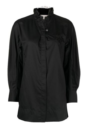 SHIATZY CHEN lace-collar detail shirt - Black