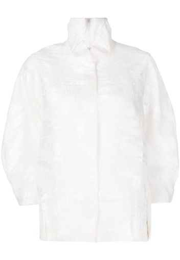 SHIATZY CHEN full-jacquard stand-up collar jacket - White