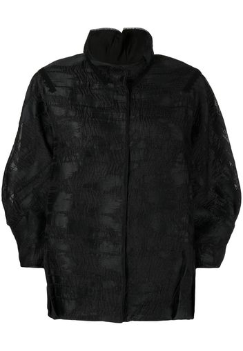 SHIATZY CHEN full-jacquard stand-up collar jacket - Black