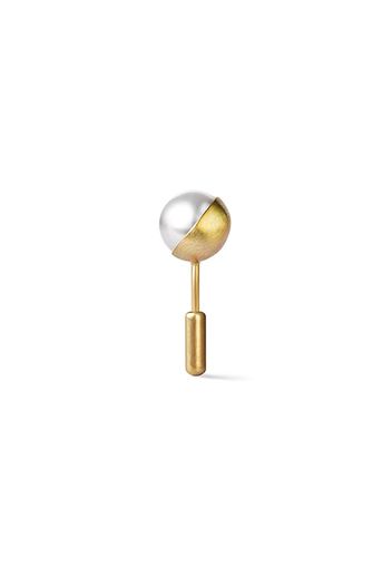 Shihara Half Pearl Earring 45° - Metallic