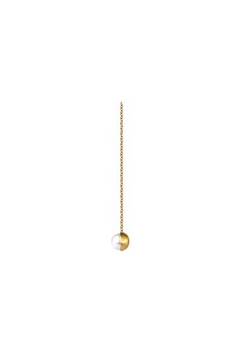 Shihara Half Pearl Chain Earring 90° - Metallic