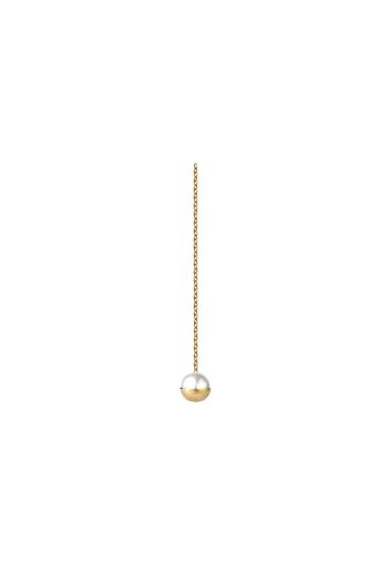 Shihara Half Pearl Chain Earring 180° - Metallic