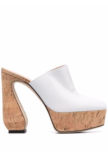 Si Rossi cork platform mules - White