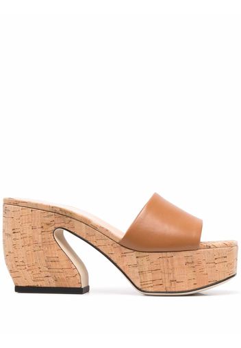 Si Rossi cork platform mules - Brown