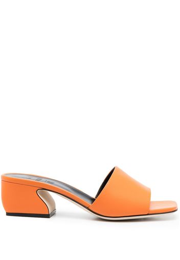 Si Rossi single-strap leather mules - Orange