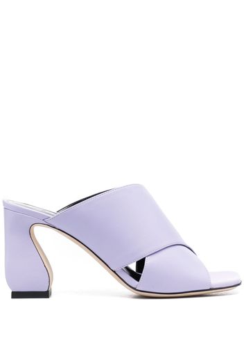 Si Rossi 80mm crossover-strap mules - Purple