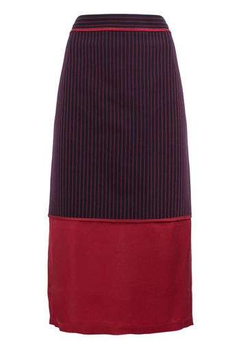 striped panel midi skirt