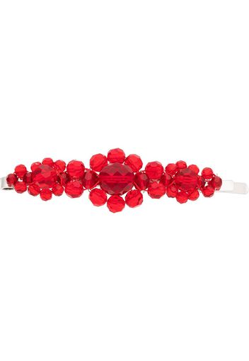 Simone Rocha red large floral bead embellished hair clip