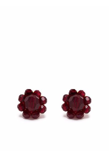 Simone Rocha beaded flower stud earrings - Red