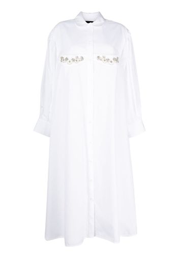 Simone Rocha crystal-embellished cotton shirtdress - White