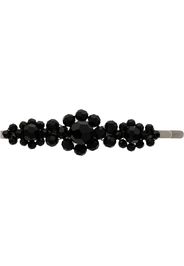 black large floral bead embellished hair clip