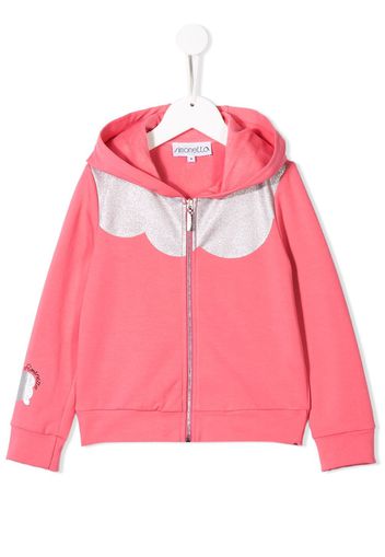 Simonetta glitter panel hoodie - Pink