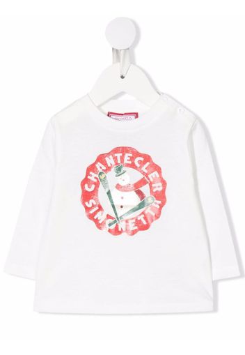 Simonetta snowman-print long-sleeve top - White