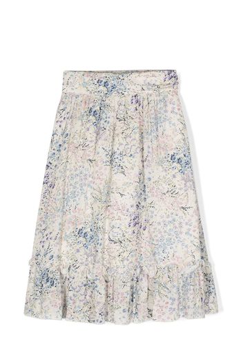 Simonetta ditsy floral ruffled skirt - Neutrals