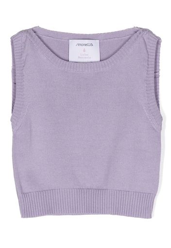 Simonetta fine knit sleeveless vest - Purple