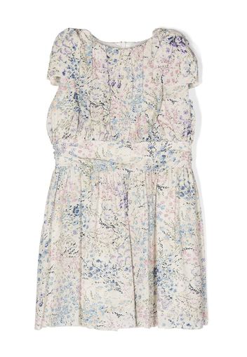 Simonetta floral-print sleeveless dress - Neutrals