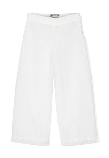 Simonetta crochet-knit wide-leg trousers - White