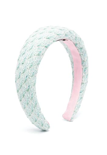 Simonetta padded tweed headband - Blue