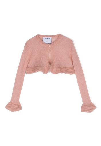 Simonetta ruffle-trim cropped cardigan - Pink