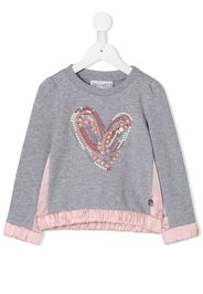 Simonetta embellished heart sweatshirt - Grey