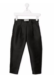 Simonetta tapered-leg satin trousers - Black