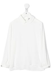 Simonetta long-sleeved polo shirt - White