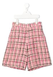 Simonetta check-pattern tweed shorts - Pink