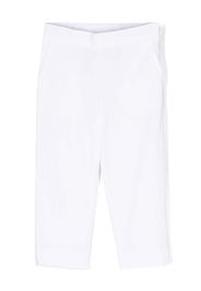 Simonetta elasticated-waistband straight-leg trousers - White