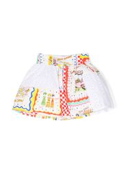 Simonetta flared panelled skirt - White