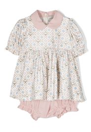 Simonetta graphic-print short-sleeve dress set - White