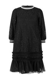 Simonetta ruffled floral-lace dress - Black