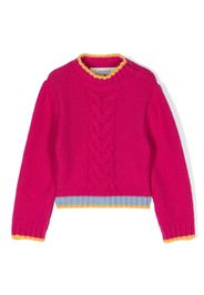 Simonetta stripe-trim sweater - Pink