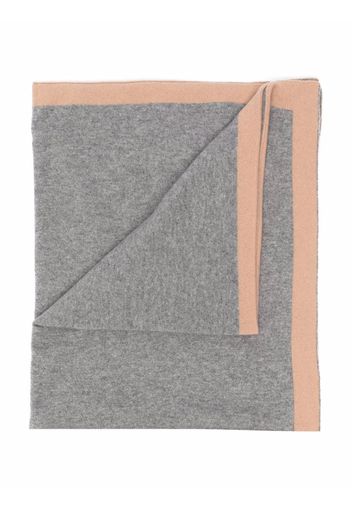 Siola contrasting border cashmere scarf - Grey