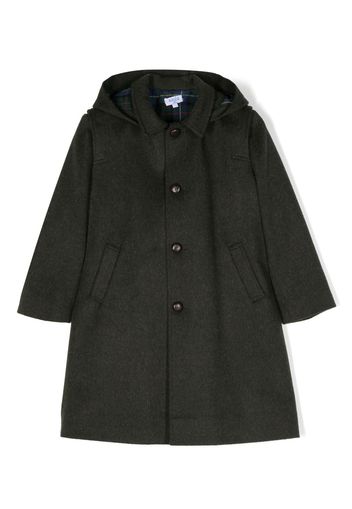 Siola single-breasted wool hooded coat - Green