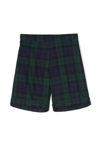 Siola tartan-check cotton-blend shorts - Blue